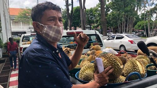 Пхукетский торговец пытается вернуть поставщику полтонны дурианов. Фрукты оказались неспелыми. Фото: Phuket PR Department