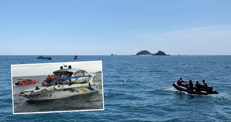 В результате столкновения 18-летний Киттипонг Самунбут выпал за борт спидбота, и в настоящий момент ВМФ Таиланда ведет его поиски. Фото:Иккапоп Тхонгтуб
