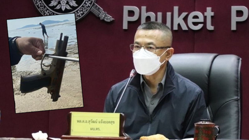 Полиция нашла оружие стрелков из Раваи, но сами разыскиваемые покинули страну. Фото: PR Phuket и TNA