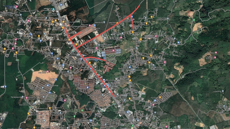 Зона отключения на карте Пхукета. Изображение: РЕА