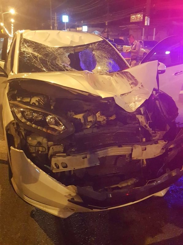 Повреждения, полученные машиной, сбившей гражданина Швеции в Кхао-Лаке.