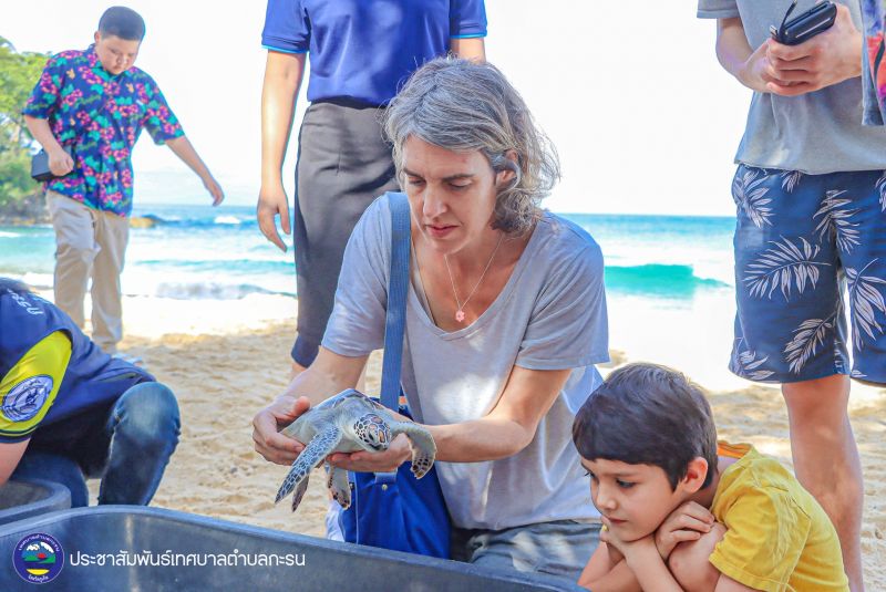 Молодых черепах выпустили в море на пляже Карон. Фото: Муниципалитет Карона