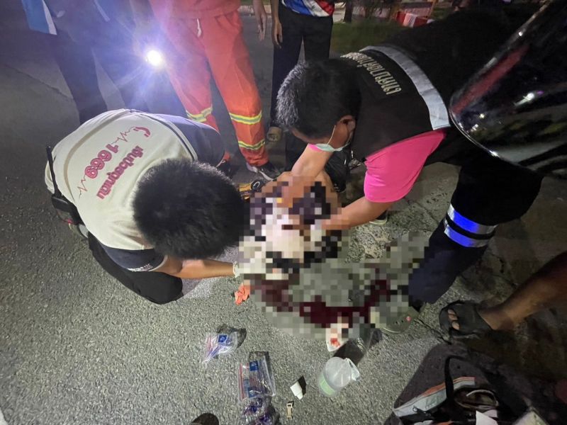 Мотоциклист пострадал в ДТП у храма Wat Tai. Фото: Муниципалитет Чалонга