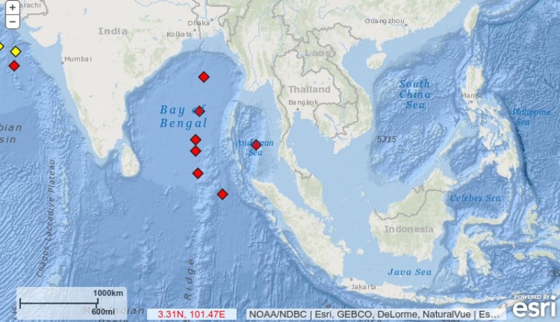 Буи системы предупреждения о цунами в Бенгальском заливе. Фото: NDBC / NOAA