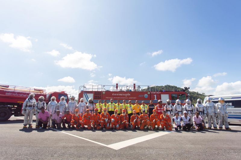 Пожарные учения в пхукетском аэропорту 29 ноября. Фото: AoT Phuket