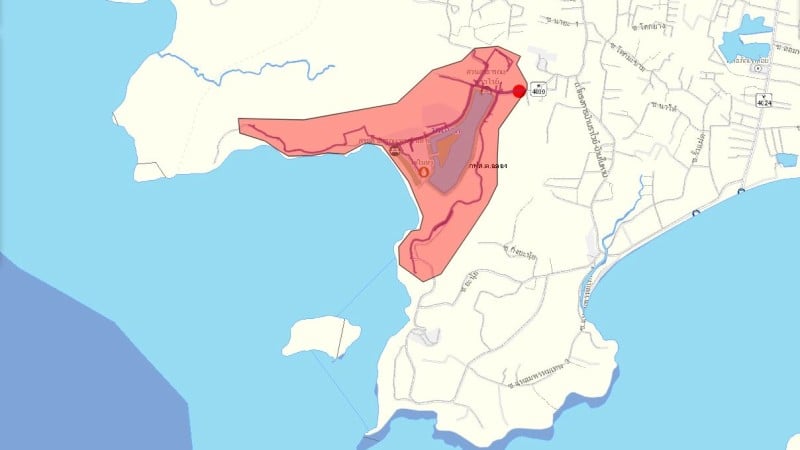Зона отключения на карте Раваи. Изображение: РЕА