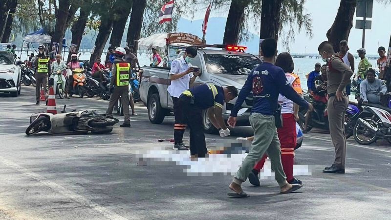 Мотоциклист погиб в Раваи утром 23 марта. Фото: Phuket Info Center